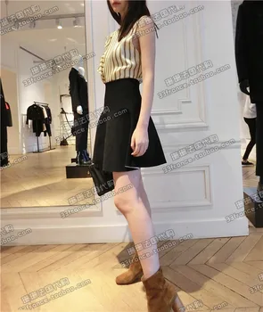 

17 Summer Elegant Temperament Splicing Fit Half Body Skirt Baya 7325 Black