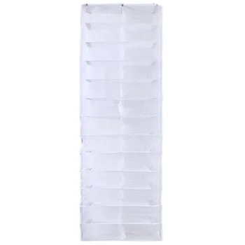 

1PC Shoes Organizer Nonwovens Hanging Over the Door 26 Grids Shoes Slipper Storage Bag for Home