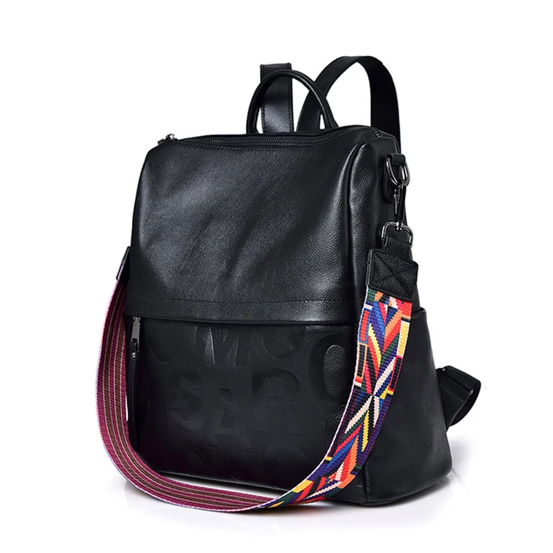 

Fashion Women's Genuine Leather Backpack Large Capacity School Bags for Teenage Girls Bagpack Female Backpack Lady