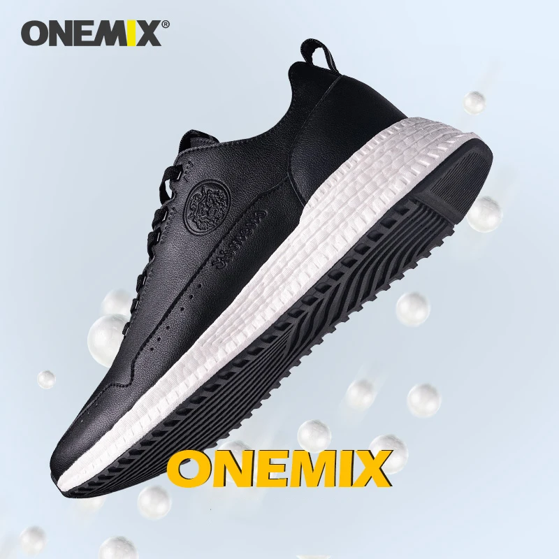 ONEMIX/Мужская обувь для бега; кожаные кроссовки на шнуровке; Ультра увеличивающие рост; мягкий светильник; дышащая уличная Мужская Спортивная обувь; Прогулочные кроссовки