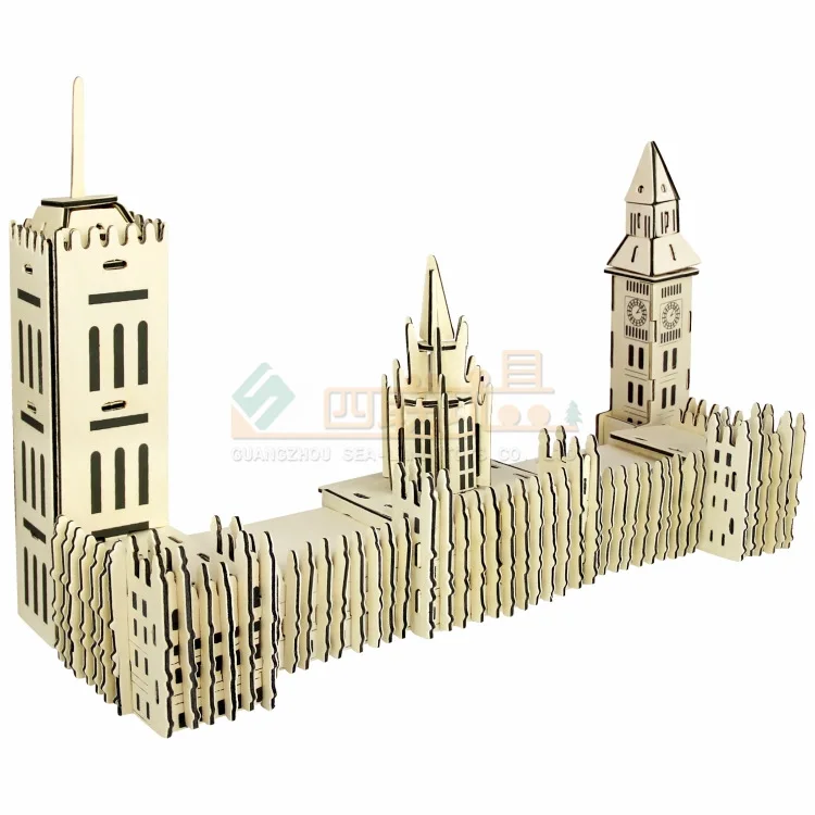 Четырехместная 3D модель головоломки DIY деревянная 3D головоломка обучающая модель игрушки для детей и взрослых-Великобритания Биг Бен