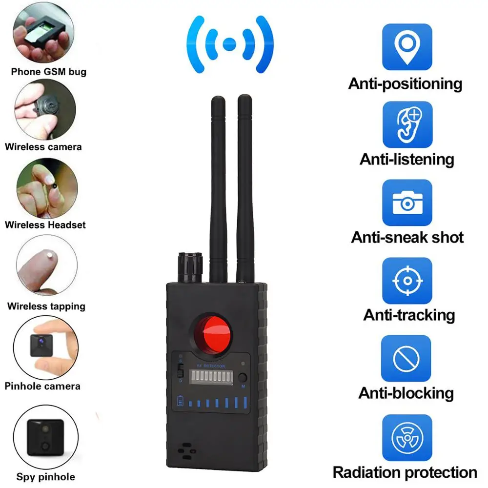 

G528 Anti Spy Camera Detector LED Infrared Scanning RF Signal Detection Wireless Bug Micro Cam GSM GPS Tracker