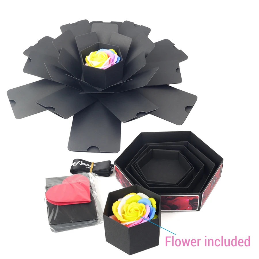 Hexagon Surprise Explosion Box Wedding Album for Valentine Scrapbook ...