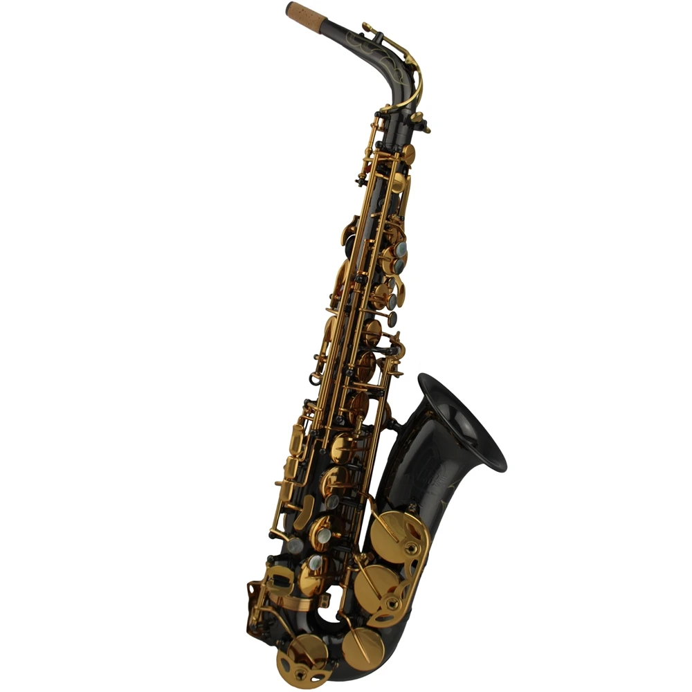 

High grade professional black nickel body gold keys alto saxophone
