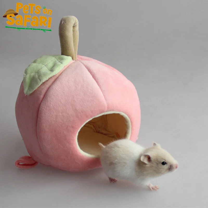 Windproof Hamster Hideout House Cage Apple Shaped Sugar Glider Bed Rat Hammock Toy Nest Small Animal Supplies | Дом и сад