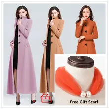 Универсальное однобортное тонкое зимнее женское пальто с воротником-стойкой, большие размеры XXXL, пальто с длинными рукавами, женская верхняя одежда для девочек