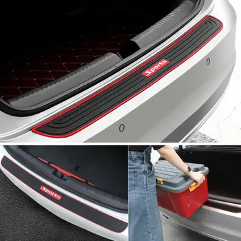 

Pad Door Sill Strip Cover Rubber Black & Red 90cm x 7cm 90cm Car Auto Trunk