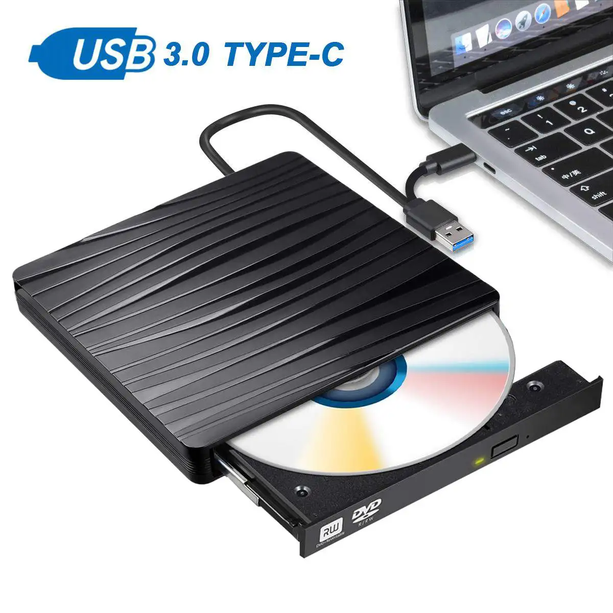Внешний DVD привод Оптический привод USB 3,0 тип-c CD rom плеер CD-RW записывающее устройство для ноутбука Windows PC