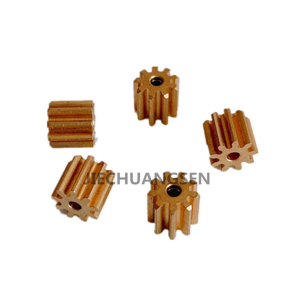 5PCS 0.7M 9T Copper Gear,0.7 Module 9 Teeth Straight Gear For 1.98mm,Thickness 7mm,Outer Diameter 7.7
