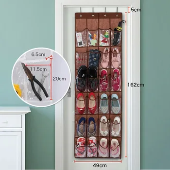 

24 Durable Pockets, Hooks, Large Nonwovens Mesh Pocket Household Wall Bag Room Shoes Slippers Storage Shoe Door Organizer