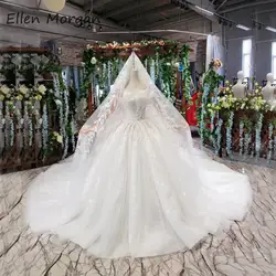 Роскошное кружевное свадебное платье, Пышное Бальное платье принцессы, 2019, сексуальное, без бретелек, с оборками, со шнуровкой, тюль, со