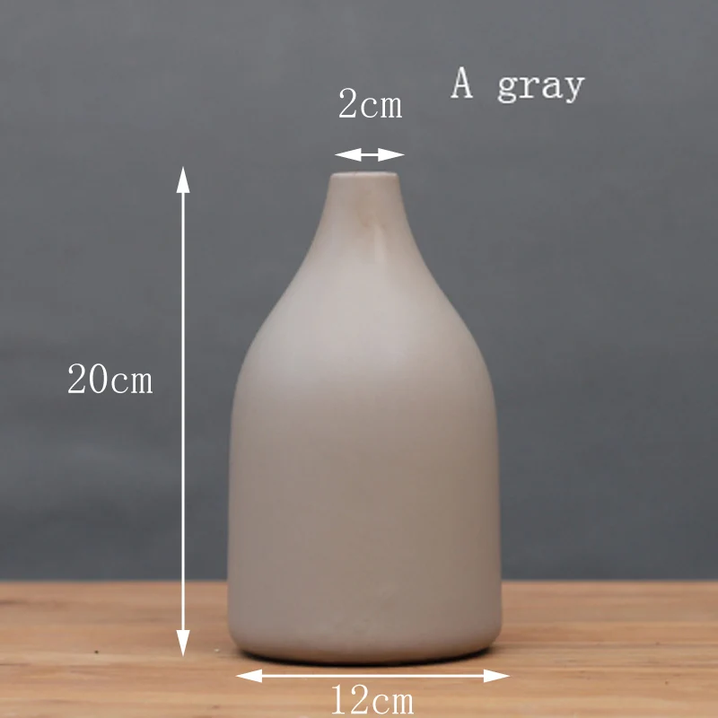 Классическая черная/белая керамическая ваза, Настольная Маленькая ваза, китайская фарфоровая ваза для цветов, креативный подарок, домашний декор - Цвет: A gray