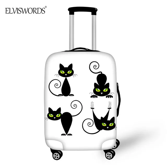 ELVISWORDS Cut котенок чемодан защитный чехол стрейч Толстый водонепроницаемый мультфильм печати дорожные аксессуары для чемодана протектор - Color: CC1885L
