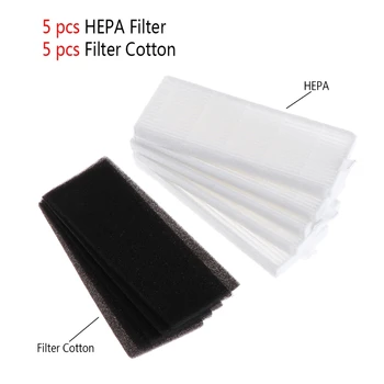 

10Pcs HEPA Filters Element+Filter Cotton Replacements 135x50mm For Ecovas DN621 DN621+ DN620 For iLife A6 A4 A4S New