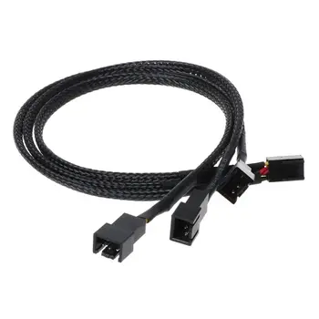 

12V 12V 30CM 3Pin Fan PWM 1 to 3 Way Power Supply Extension Cable Y Splitter Port Multiplier PC Computer Cooling 22AWG Wire