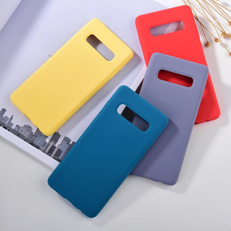 Оригинальный Стильный жидкий силиконовый чехол S10 Plus шелковистый мягкий на ощупь