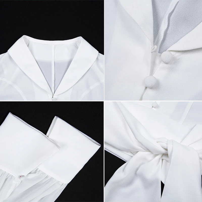 COSYGAL, белая женская блузка с рукавом-фонариком и глубоким v-образным вырезом,, длинный пояс, Офисная женская шифоновая рубашка, женские сексуальные топы для вечеринки, рубашка