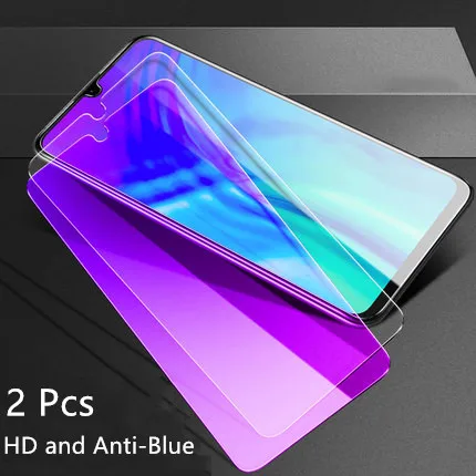 2 шт Полное закаленное стекло для Xiaomi Redmi Note 7 анти-синий луч 0,26 мм 9H Защитная пленка для экрана для Xiomi Redmi 7 на Redmi7 Pro - Цвет: HD And Anti-Blue-Ray