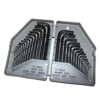 

30Pcs Hexagon Wrench Hex Key Metric SAE Size Spanner Car Repair Hand Tool Kit