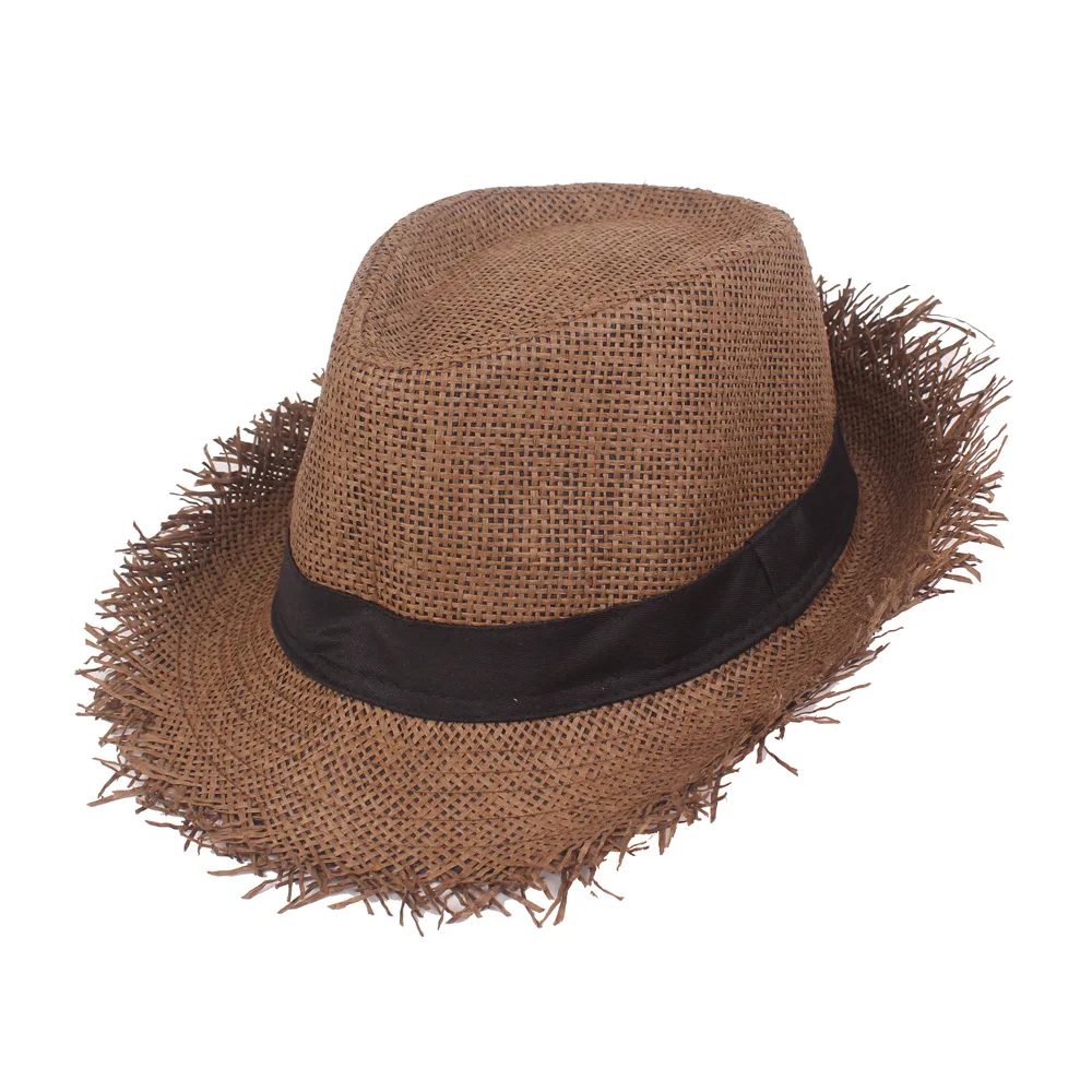 Men's Sun Hat Summer Anti Jazz Solid Color Breathable Straw Outdoor Travel sun hat sun protection hat