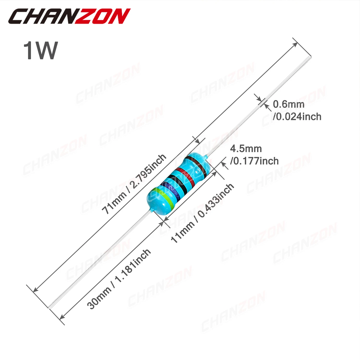 1W 1% High Precision Metal Film Resistor Kit 0.1 2 4.7 10 47 100 470 1K 4.7K 22K 47K 68K 1M Ohm 1 Watt Resistance Assortment Set