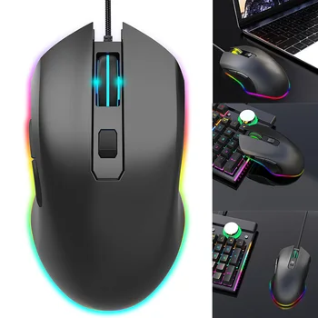 

2019 Wired Glowing Mouse Gaming Mouse USB Optical Computer Mice 7 Programmable Button H-best