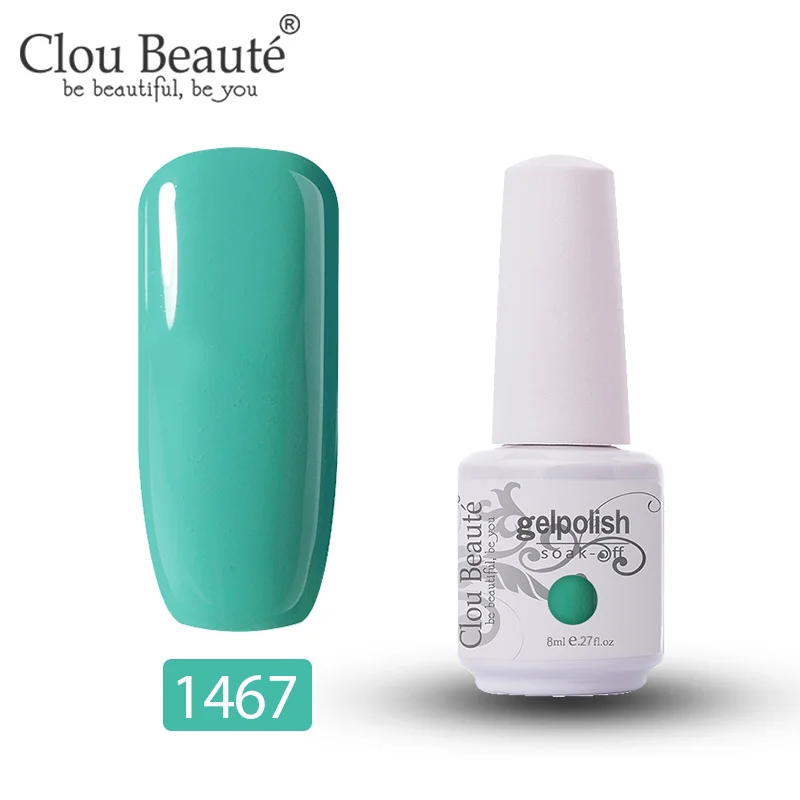 1467 Clou Beaute 8 мл гель-краска для ногтей УФ 85 цветов блеск Топ замачиваемый УФ светодиодный Гель-лак для нейл-арта Гибридный чистый цвет ногтей - Цвет: 1467