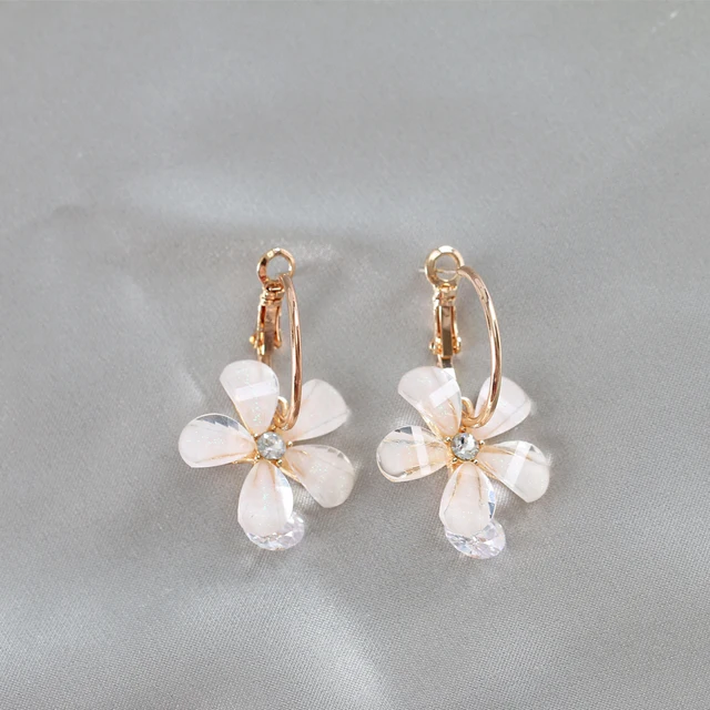 affordable wholesale flower zircon earrings