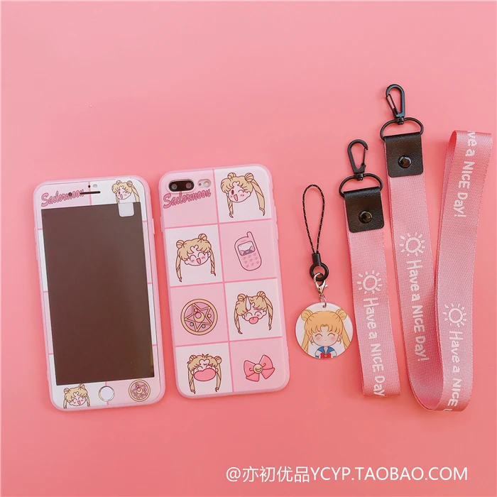 Чехол для Huawei P30 Cute Sailor Moon + Защитная пленка из закаленного стекла P20 /P20 pro/ lite / P10 plus