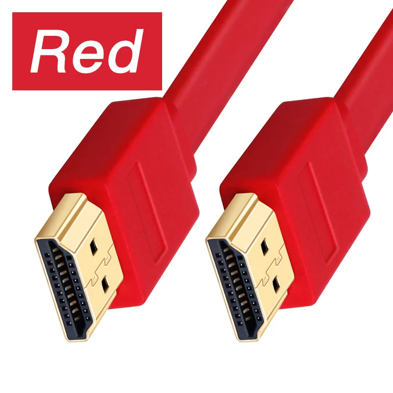 red Lungfish высокоскоростной плоский HDMI кабель поддерживает 3D Разрешение Ethernet 1080P Аудио возврат 0. 3M 1 м 1,5 м 2 м 3M 5 м 7,5 м 10 м 15 м - Цвет: red