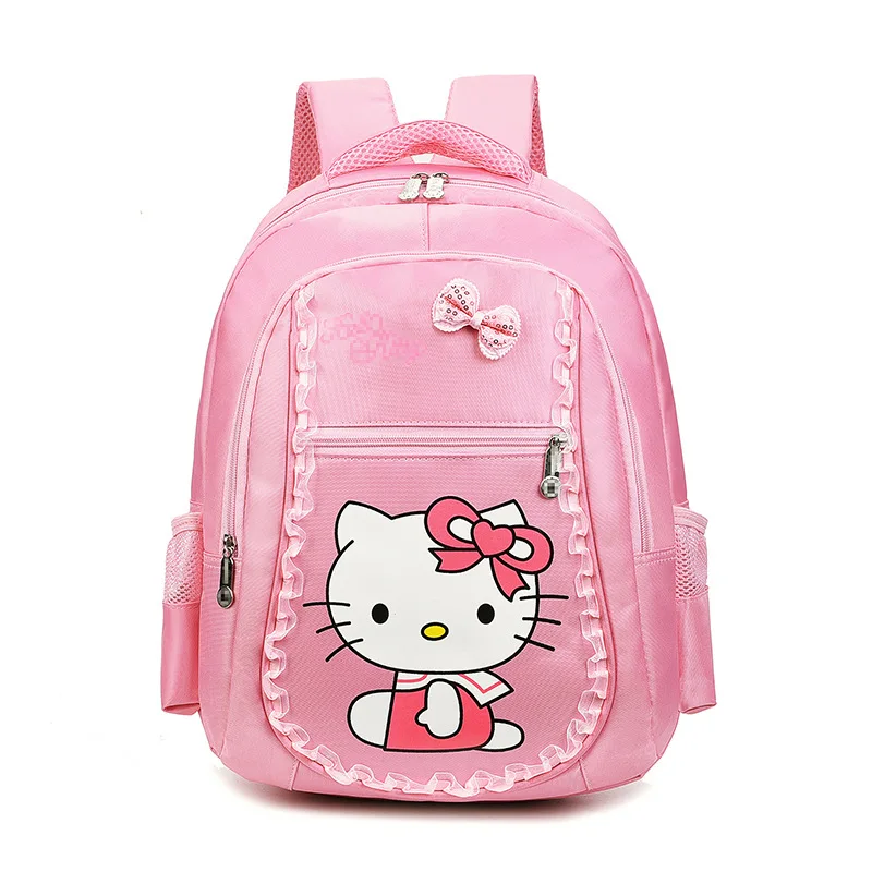 Для женщин с рисунком Hello сумки Kitty черный рюкзак Сумка кошелек школьная сумка KW-10098 - Цвет: Pink
