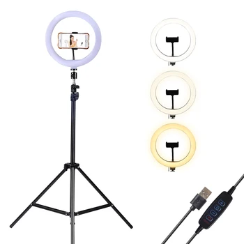 

LED Selfie Ring Light 10 Inch USB Ring Lamp Photography Lighting Dimmable Video Light Makeup Camera Photo Lights for Video Live