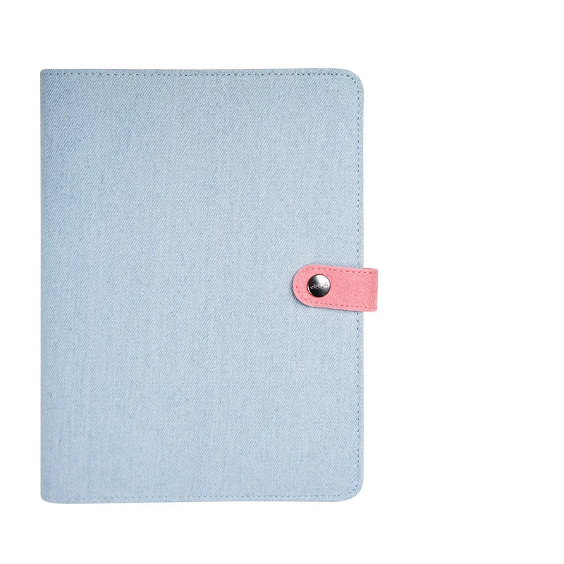A Light blue Pink Cotton cloth covered A5 notebook pure colored botebook school used note book office school supplies pocketbook - Цвет: A Light blue Pink