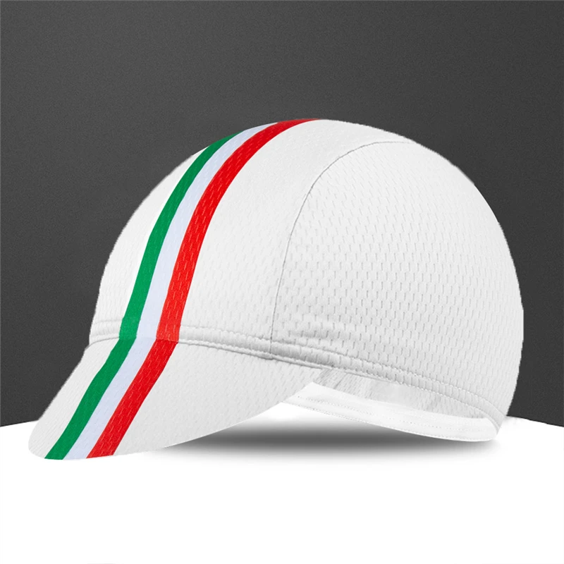Новая Кепка для езды на велосипеде с флагом Франции, Испании, Италии, черепом, под шлем, черная дышащая Кепка для велоспорта, быстросохнущая велосипедная Кепка, Спортивная Кепка s - Цвет: IT-White