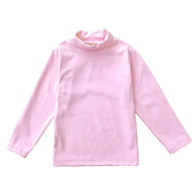 솔리드 보이즈 티셔츠 가을 긴 소매 터틀넥 하이 칼라 티셔츠 따뜻한 소녀 Bottoming Shirt Kids Top 속옷 2-16Y