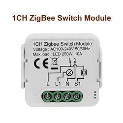 GIRIER Smart Home ZigBee Switch Module - 10A 1-4 Gang with Voice Assistant Compatibility (1 Gang)