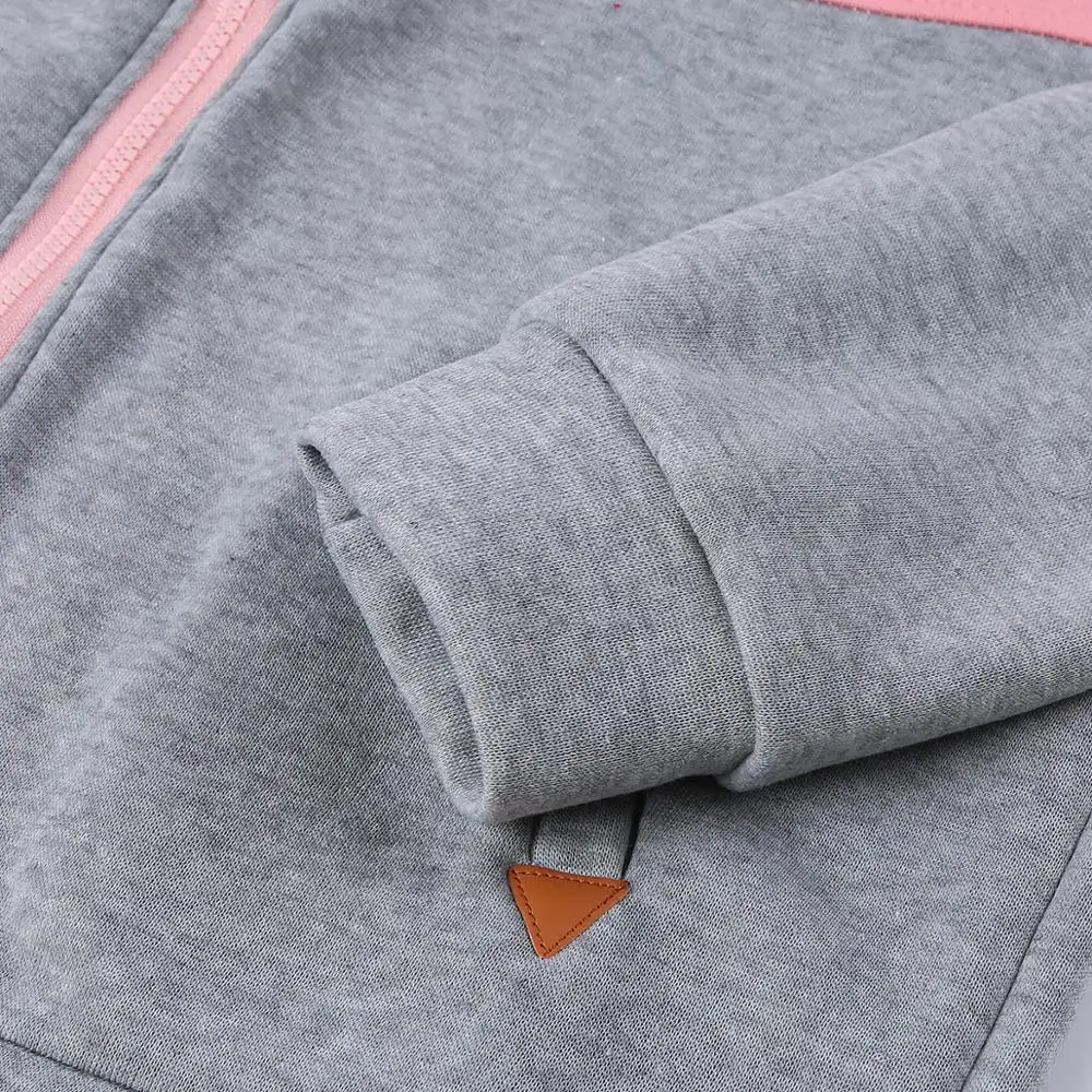  S-5XL Large Size Open Women Hoodies Long Sleeve Zipper Patchwork Slim Sweatshirt Hooded Pocket Draw