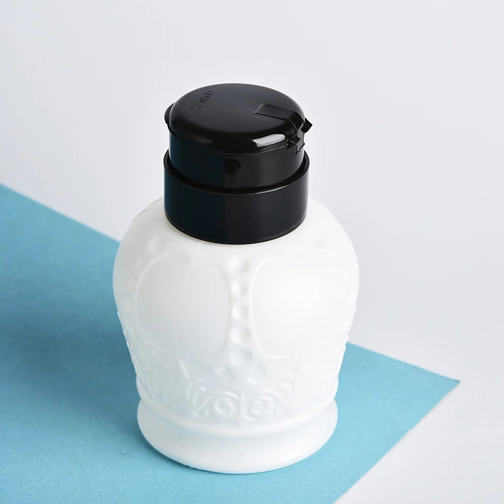 White KADS, Пустой насос, диспенсер для жидкого спирта, пресс для снятия лака для ногтей, очиститель, бутылка, пластиковые многоразовые бутылки для хранения жидкости - Цвет: White