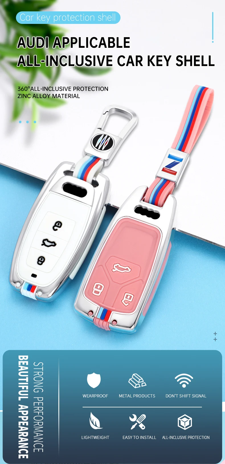 Custodia/cover per Chiave/telecomando in lega di zinco per Audi A6 A5 Q7 S4 S5 A4 B9 Q7 A4L 4m TT TTS RS 8S 2016 2017 2018 accessori auto portachiavi 15 Custodia/cover per Chiave/telecomando in lega di zinco per Audi A6 A5 Q7 S4 S5 A4 B9 Q7 A4L 4m TT TTS RS 8S 2016 2017 2018 accessori auto portachiavi - H95da166b1b6a4fca9de5dac3185b76946