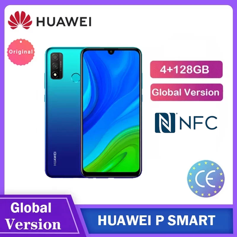 HUAWEI P Smart 2020 4 Гб 128 NFC Смартфон глобальная Версия Мобильный телефон 3400 мАч батарея 6