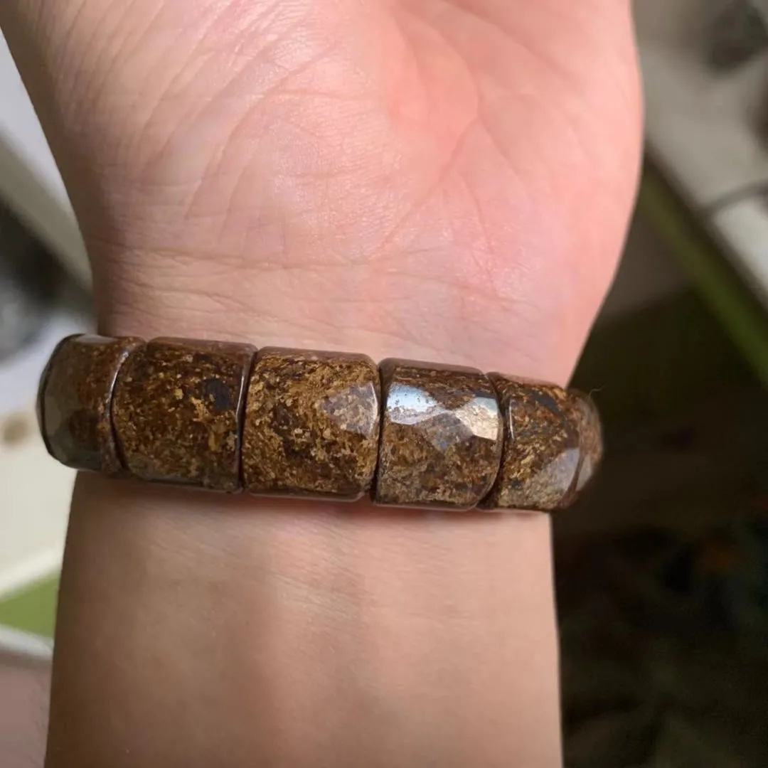 bronzite stone beads bracelet natural gem stone jewelry bangle DIY jewelry for woman for man wholesale