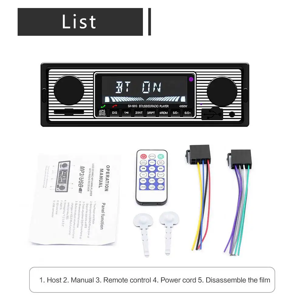 Yiwa Bluetooth винтажный автомобильный Радио MP3-плеер Стерео USB AUX классический автомобильный стерео аудио