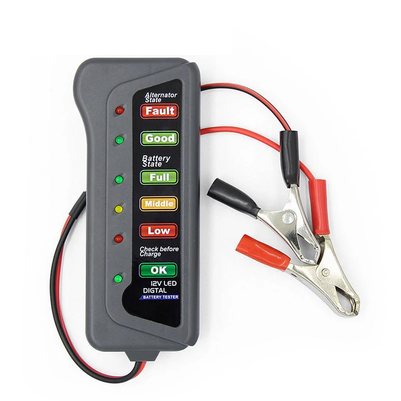 

Realmote Mini 12V Digital Vehicle Battery Tester 6 LED Lights Display Diagnostic Tool Auto AlternatorTester For Car