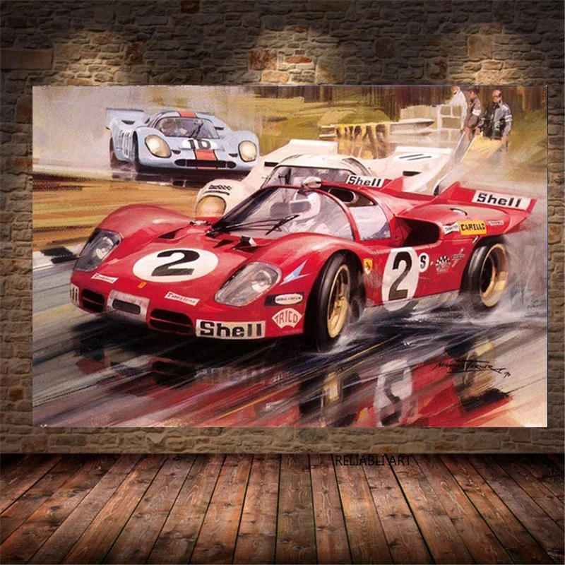 Classic Car Poster Ferrari Classic Racing F1 Racing Canvas Painting Poster Printing Wall Art Picture Living Room Home Decor Painting Calligraphy Aliexpress