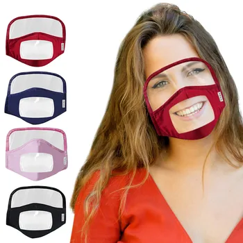 

4PCS Adult Face Mask with Eyes Shield Mask With Clear Window Visible Face Shield Mouth Cover Mouth Muffle Mondmaskers Masques