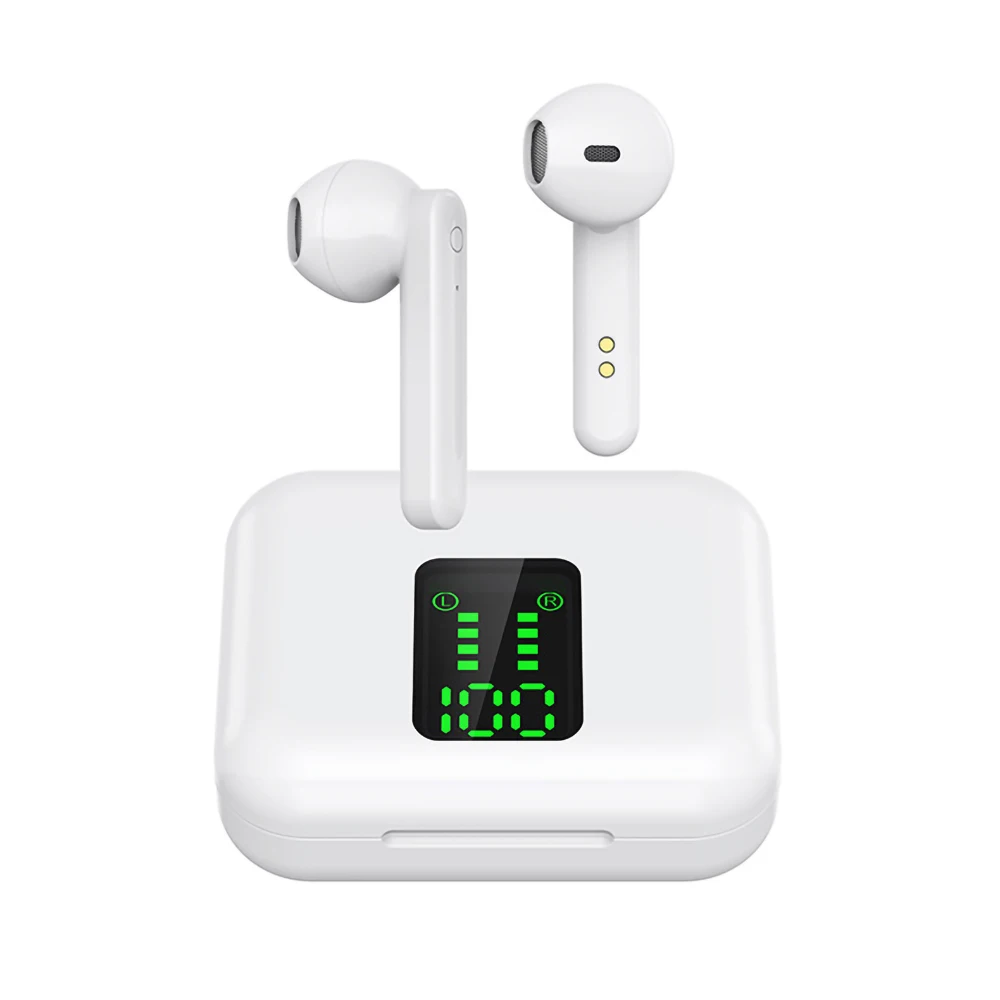 TWS Hifi Stereo Bluetooth Headset Wireless Earphone LED Display Bluetooth 5 0 Sport Headset Bass with Charging Case And HD Mic