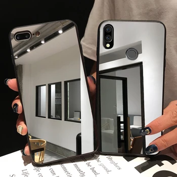 

Phone Cases For Xiaomi Redmi Note 7 8 Pro Case TPU makeup mirror Acrylic Back Cover For Xiaomi Redmi Note 7 Case