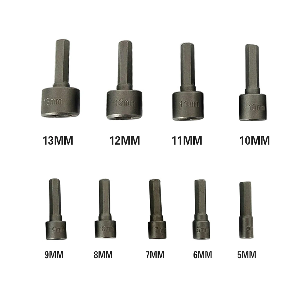 9 шт./компл. 5-13 мм Магнитная отвертка для гаек Набор отверток с внутренним шестигранником рукав насадка для шлица «звездочка» Набор торцевых гаечных ключей мощный рукавом дрель pow