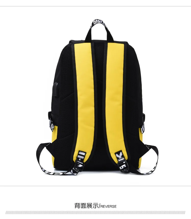 Action Large Pikachu Backpack with USB Charge Line Student Schoolbag Cute Cartoon Pikachu Couple Bags Quality Canvas Bag Gift