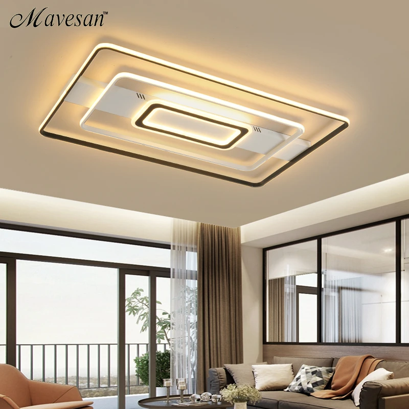 

Modern Rectangle/Square/Circle Acrylic Led Ceiling Light White Color Black Color Remote Control For Living Room Bedroom lighting